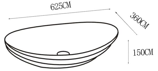 BPS-koupelny Keramické umyvadlo na desku HYD-LI-WH-GL-LN-625 62x36 cm, bílá / zlatá lesk