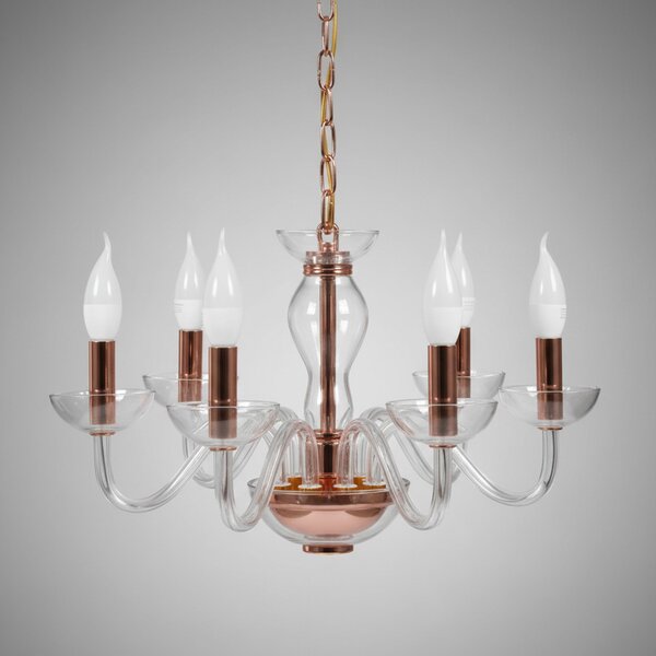 Toolight Toolight, stropní lampa na zavěšení 6xE14 APP1081-6CP, růžové zlato, OSW-00681