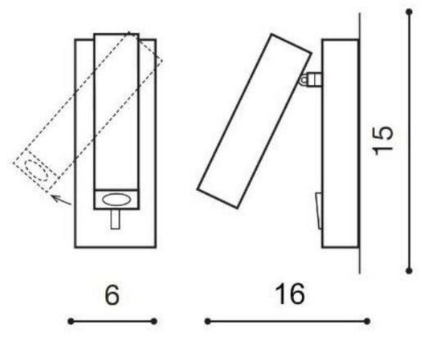 LED Nástěnné svítidlo AZzardo Angus white AZ2446 3W 250lm 3000K IP20 6cm 100-240V bílé