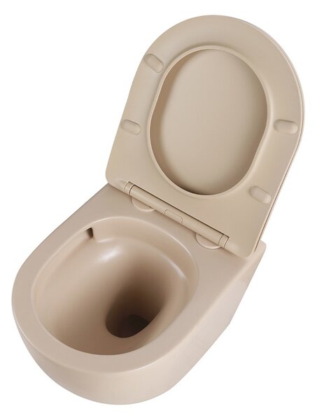 BPS-koupelny Závěsná WC mísa se SoftClose sedátkem HYD-6978, cappuccino