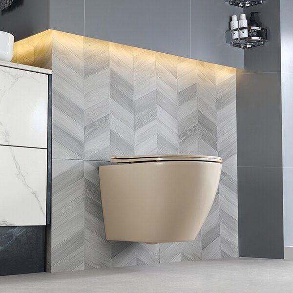 BPS-koupelny Závěsná WC mísa se SoftClose sedátkem HYD-6978, cappuccino