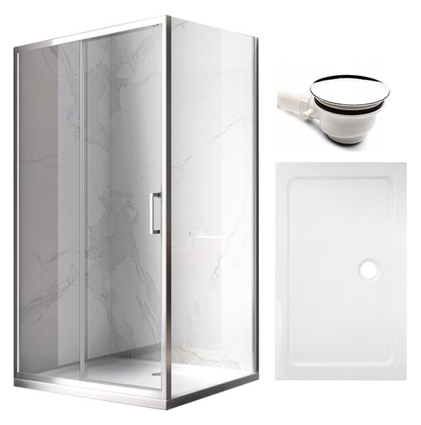 BPS-koupelny Obdélníkový sprchový kout HYD-OK103C 120x80 chrom/transparent + vanička HYD-OSV-ST03C bílá