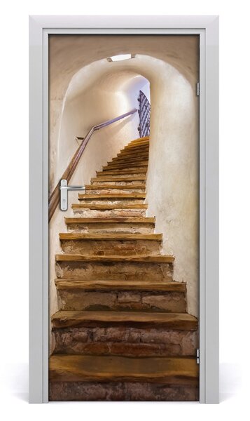 Fototapeta samolepící na dveře schody do zámku 75x205 cm