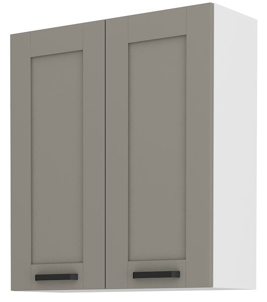 Horní dvoudveřová kuchyňská skříňka Lucid 80 G 90 2F (claygrey + bílá). 1045455