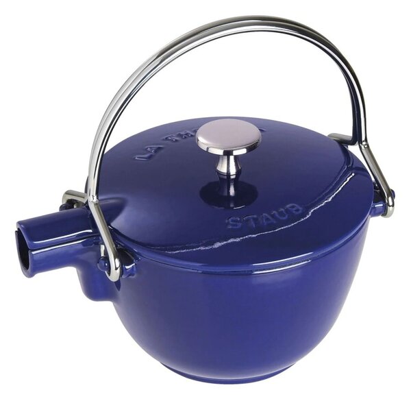 Konvice na vodu s nerezovým čajovým sítkem tmavě modrá - STAUB (Litinová konvice na čaj 21 cm/1,15 l tmavě modrá - STAUB)