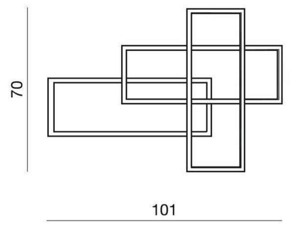 LED Nástěnné svítidlo AZzardo Quadratus Wall Dimm black AZ2994 80W 4080lm 3000K IP20 101cm stmívatelné černé