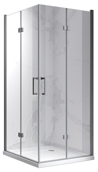 BPS-koupelny Čtvercový sprchový kout HYD-SK08B 80x80 kartáčovaná ocel/transparent - bez vaničky
