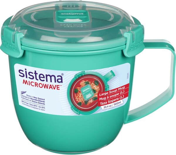 Sistema Hrnek na polévku a dušené pokrmy Microwave Large Soup Mug 900 ml, mátová