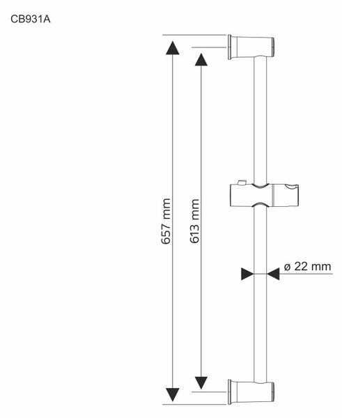 Mereo Mereo, Posuvný držák sprchy 600 mm, CB931A