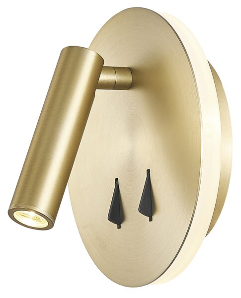 Mantra 7853 Cayman, zlatá nástěnná lampička s dvojím svícením k posteli LED 3+6W 3000K
