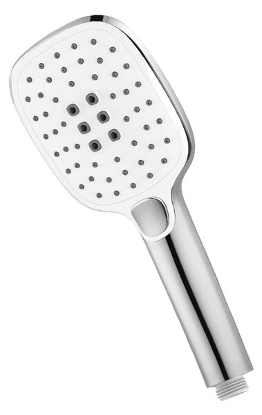Mereo Mereo, Sprchový set s tyčí hranatý, bílá hlavová sprcha a třípolohová ruční sprchaí, bílý plast/chrom, CB95001SW2