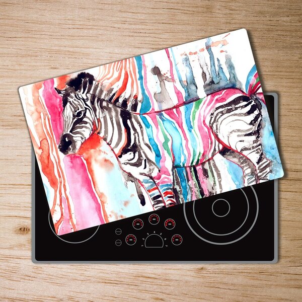 Deska na krájení skleněná Barevná zebra pl-ko-80x52-f-87232366