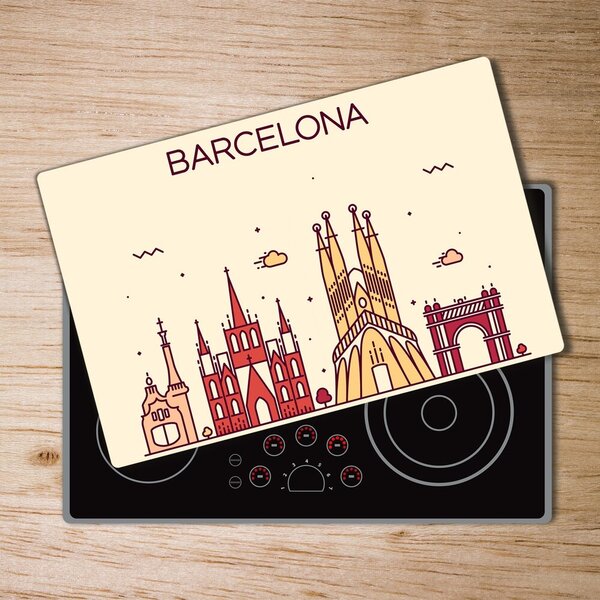 Kuchyňská deska skleněná Nápis Barcelona pl-ko-80x52-f-87486158