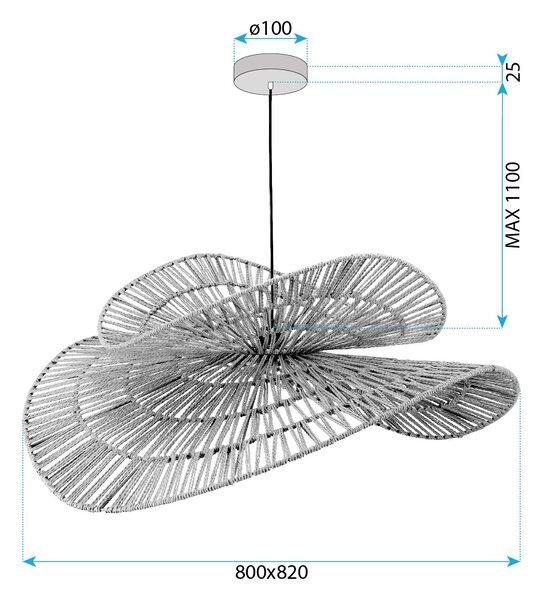Toolight Závěsné stropní svítidlo BOHO B2 APP1738-1CP 80CM