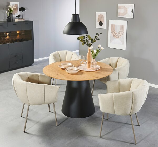 JÍDELNÍ STŮL, černá, barvy dubu, 120/120/75 cm P & B - Jídelní stoly, Online Only