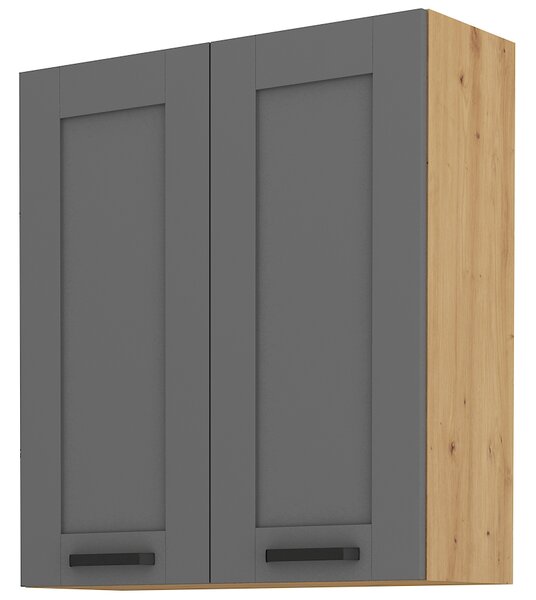 Horní dvoudveřová kuchyňská skříňka Lucid 80 G 90 2F (dub artisan + dustgrey). Vlastní profesionální přeprava až k Vám domů 1045602