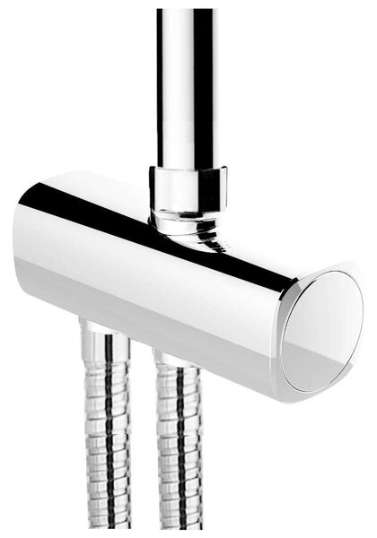 Mereo Mereo, Sprchový set s tyčí hranatý, bílá hlavová sprcha a třípolohová ruční sprchaí, bílý plast/chrom, CB95001SW2