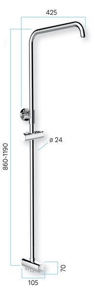 Mereo Mereo, Sprchový set s tyčí hranatý, bílá hlavová sprcha a třípolohová ruční sprchaí, bílý plast/chrom, CB95001SW2