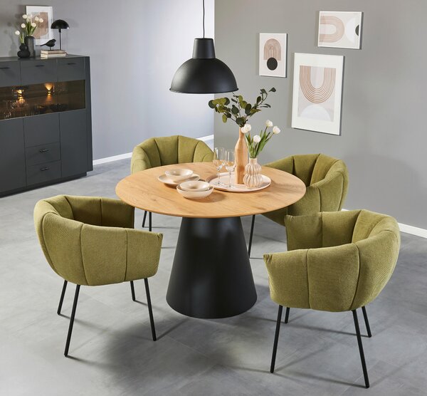 JÍDELNÍ STŮL, černá, barvy dubu, 120/120/75 cm P & B - Jídelní stoly, Online Only