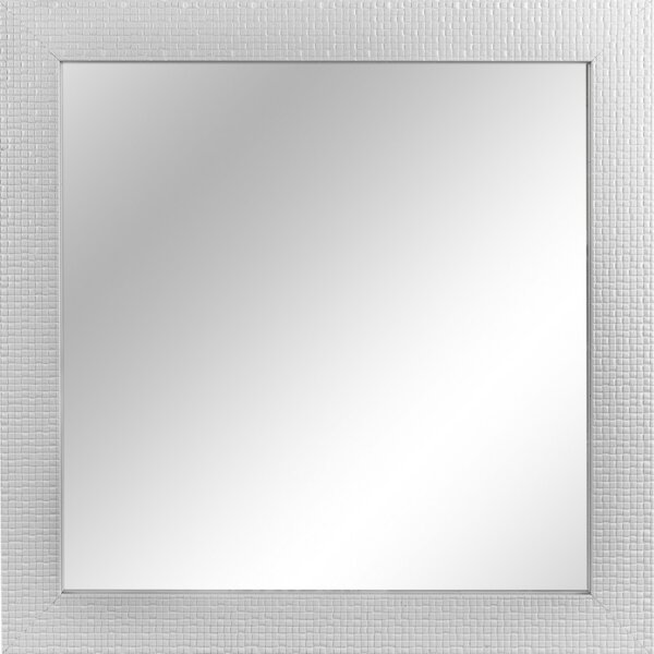 Nástěnné zrcadlo Glamour 48x48 cm, bílá struktura