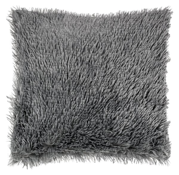 Povlak na polštář dlouhý vlas tmavě šedá 40x40 cm