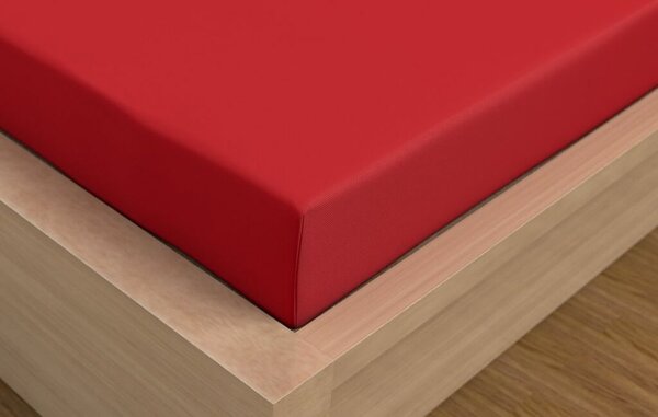 Kvalitex Luxusní Saténové prostěradlo červené Bavlna Satén, 90x200+22 cm