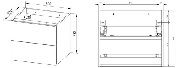 Mereo Mereo, Ponte, koupelnová skříňka 61 cm, CN220S