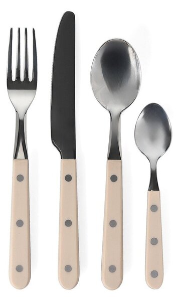 Béžový/ve stříbrné barvě nerezový příbor 16 ks pro 4 osoby Sierra – Salt&Pepper