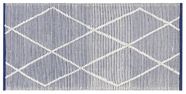 Bavlněný koberec 80 x 150 cm bílý/ modrý SYNOPA
