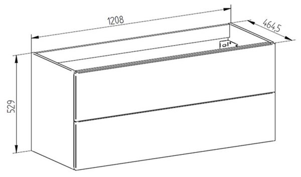 Mereo Mereo, Aira, koupelnová skříňka 121 cm, bílá, dub, šedá, CN733S