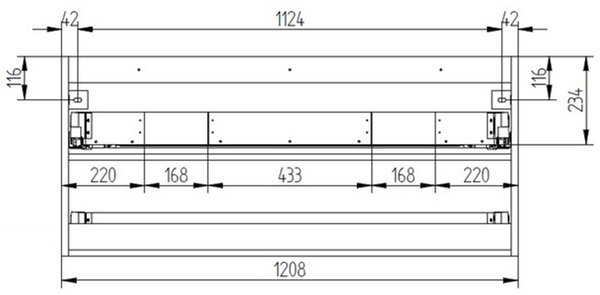 Mereo Mereo, Aira, koupelnová skříňka 121 cm, bílá, dub, šedá, CN733S