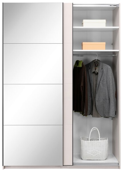 ŠATNÍ SKŘÍŇ S POSUVNÝMI DVEŘM, kašmírová, 150/210/62 cm MID.YOU - Šatní skříně, Online Only