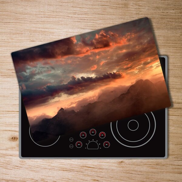 Kuchyňská deska skleněná Západ slunce hory pl-ko-80x52-f-90609919