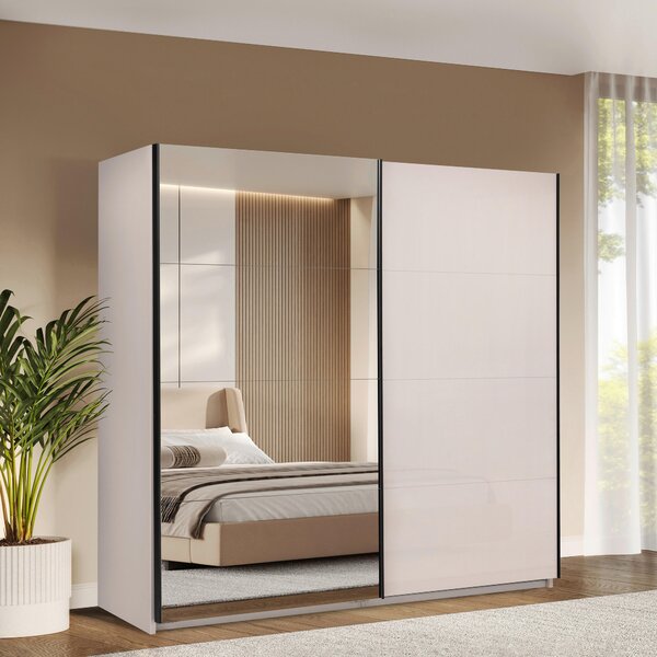 ŠATNÍ SKŘÍŇ S POSUVNÝMI DVEŘM, kašmírová, 250/210/62 cm MID.YOU - Šatní skříně, Online Only