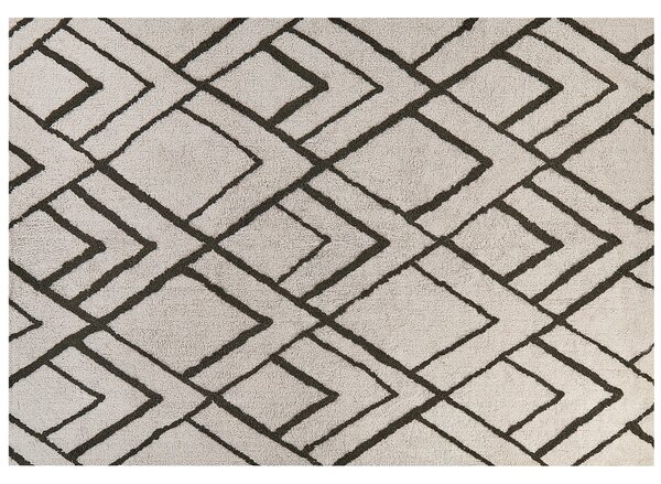 Balvněný shaggy koberec 160 x 230 cm krémový/ zelený YESILKOY
