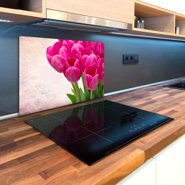 Deska na krájení tvrzená Růžové tulipány pl-ko-80x52-f-90952565