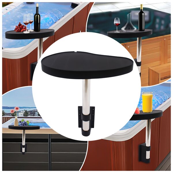 Lázeňský stolek Spa Caddy Side Table Tray, 360° otočný design Lázeňský stolek Spa Tray Table Uchovávejte občerstvení a nápoje po ruce a v suchu