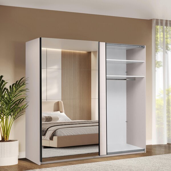 ŠATNÍ SKŘÍŇ S POSUVNÝMI DVEŘM, kašmírová, 250/210/62 cm MID.YOU - Šatní skříně, Online Only