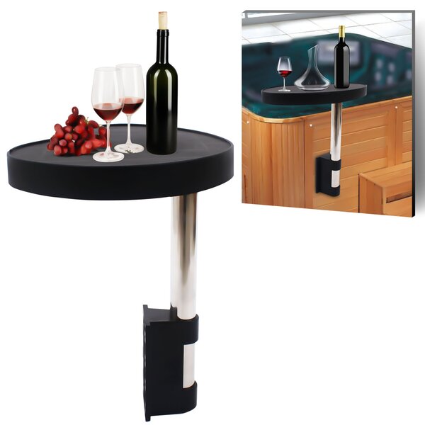 Lázeňský stolek Spa Caddy Side Table Tray, 360° otočný design Lázeňský stolek Spa Tray Table Uchovávejte občerstvení a nápoje po ruce a v suchu