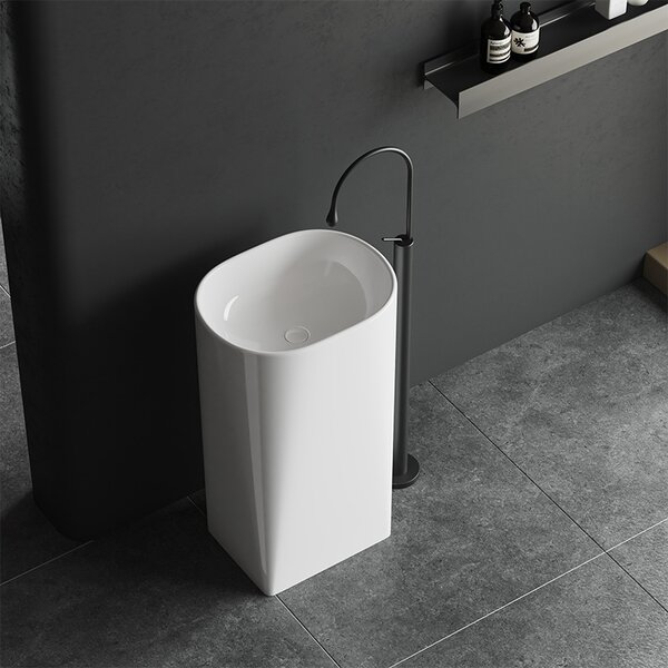 BPS-koupelny Volně stojící keramické umyvadlo HYD-CO-WH-WOF-490 49x38 cm, bílé