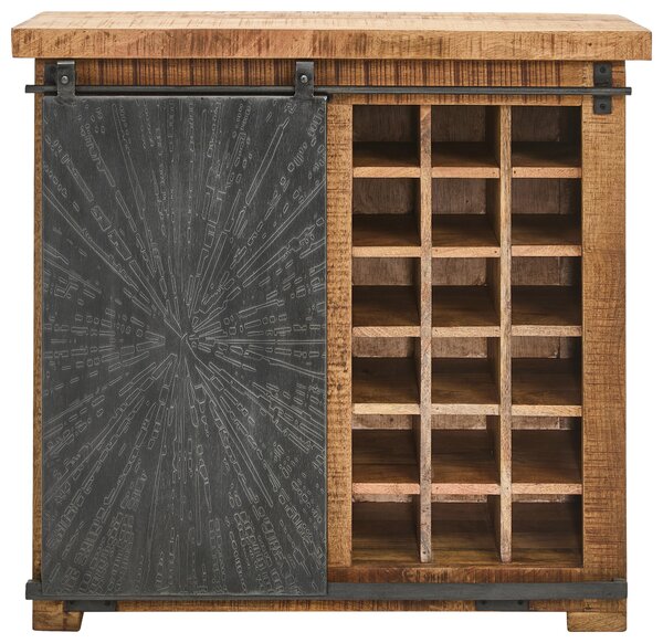 SKŘÍŇ NA VÍNO, přírodní barvy, černá, 90/85/40 cm Ambia Home - Vitríny