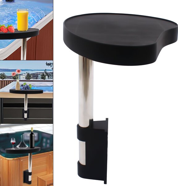 Lázeňský stolek Spa Caddy Side Table Tray, 360° otočný design Lázeňský stolek Spa Tray Table Uchovávejte občerstvení a nápoje po ruce a v suchu