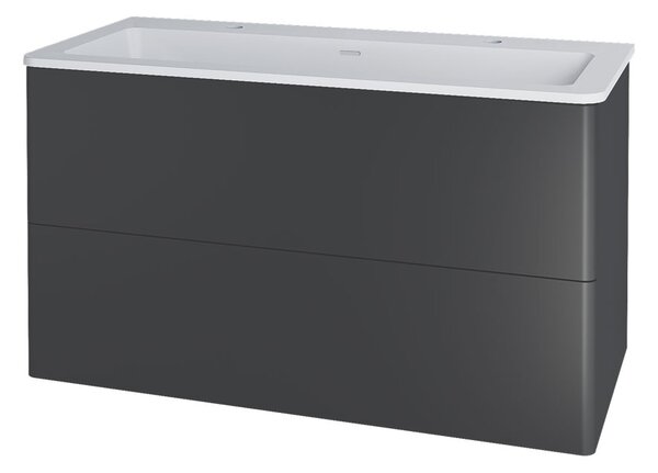 Mereo Mereo, Siena, koupelnová skříňka s umyvadlem z litého mramoru 101 cm, bílá, antracit, černá, CN432M2
