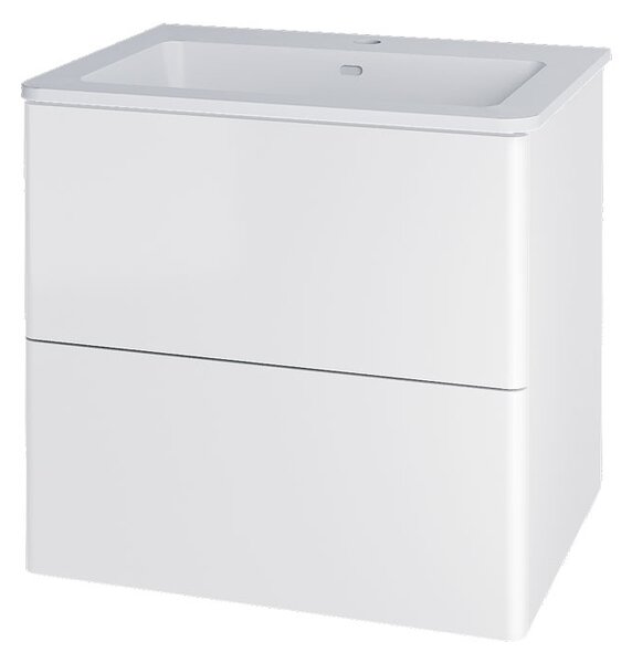 Mereo Mereo, Siena, koupelnová skříňka s umyvadlem z litého mramoru 61 cm, bílá, antracit, černá, CN410M