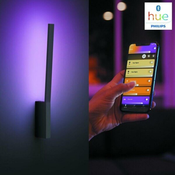 PHILIPS HUE Hue Bluetooth LED White and Color Ambiance Nástěnné svítidlo Philips Liane 8719514343429 černé 2000K-6500K RGB