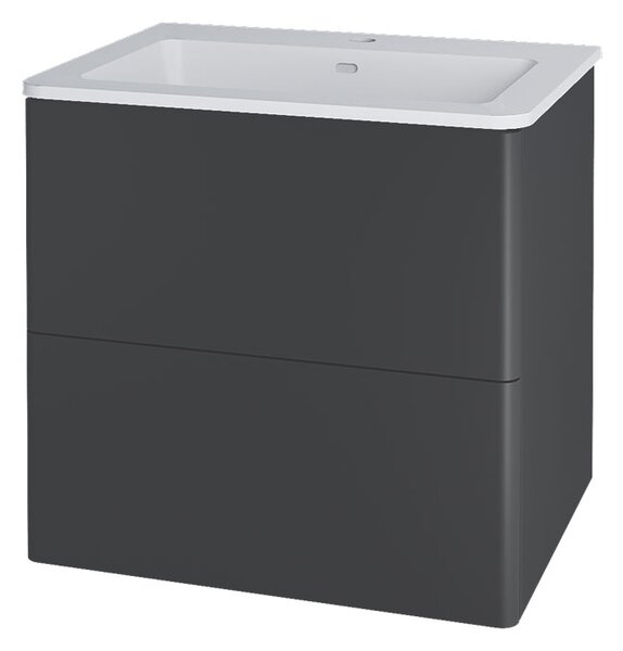 Mereo Mereo, Siena, koupelnová skříňka s umyvadlem z litého mramoru 61 cm, bílá, antracit, černá, CN430M