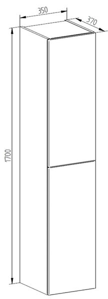 Mereo Mereo, Aira, koupelnová skříňka 157 cm vysoká, levé otevírání, bílá, dub, šedá, CN714LN