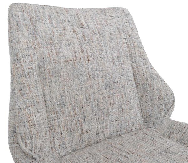 Sada dvou jídelních židlí HWC-O48, kuchyňská židle, otočná s automatickým návratem, potah: textil chenille (410 g/m²), Öko-Tex, barva: krémová