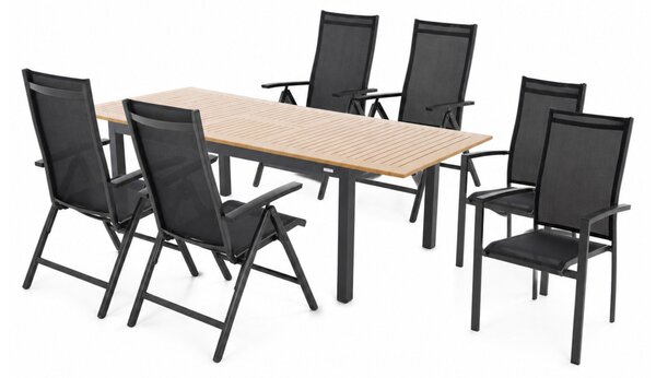 Doppler EXPERT WOOD - zahradní souprava polohovací + stohovací 6+1