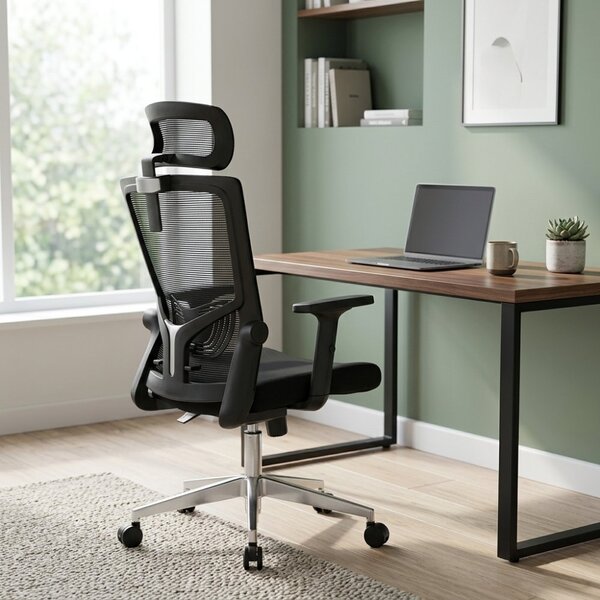 Kancelářská ergonomická židle Neoseat NOVELO — síť / látka, černá, nosnost 150 kg